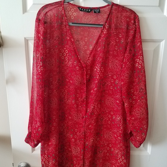 Revue Tops - Revue Sheer Long Blouse